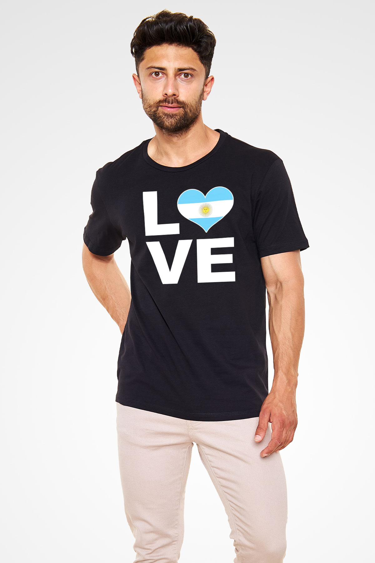 Arjantin Siyah Unisex Tişört T-Shirt - TişörtFabrikası