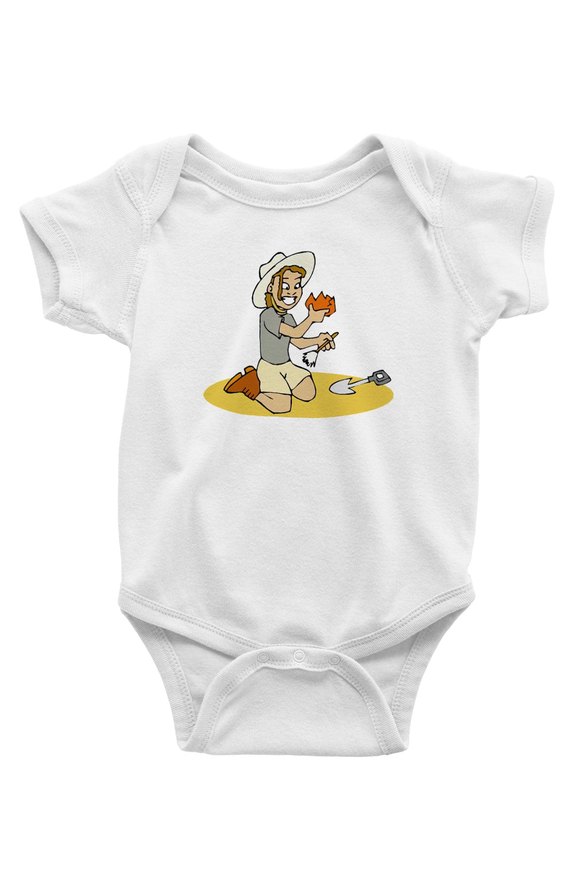 Arkeolog Baskılı Beyaz Unisex Bebek Body - Zıbın