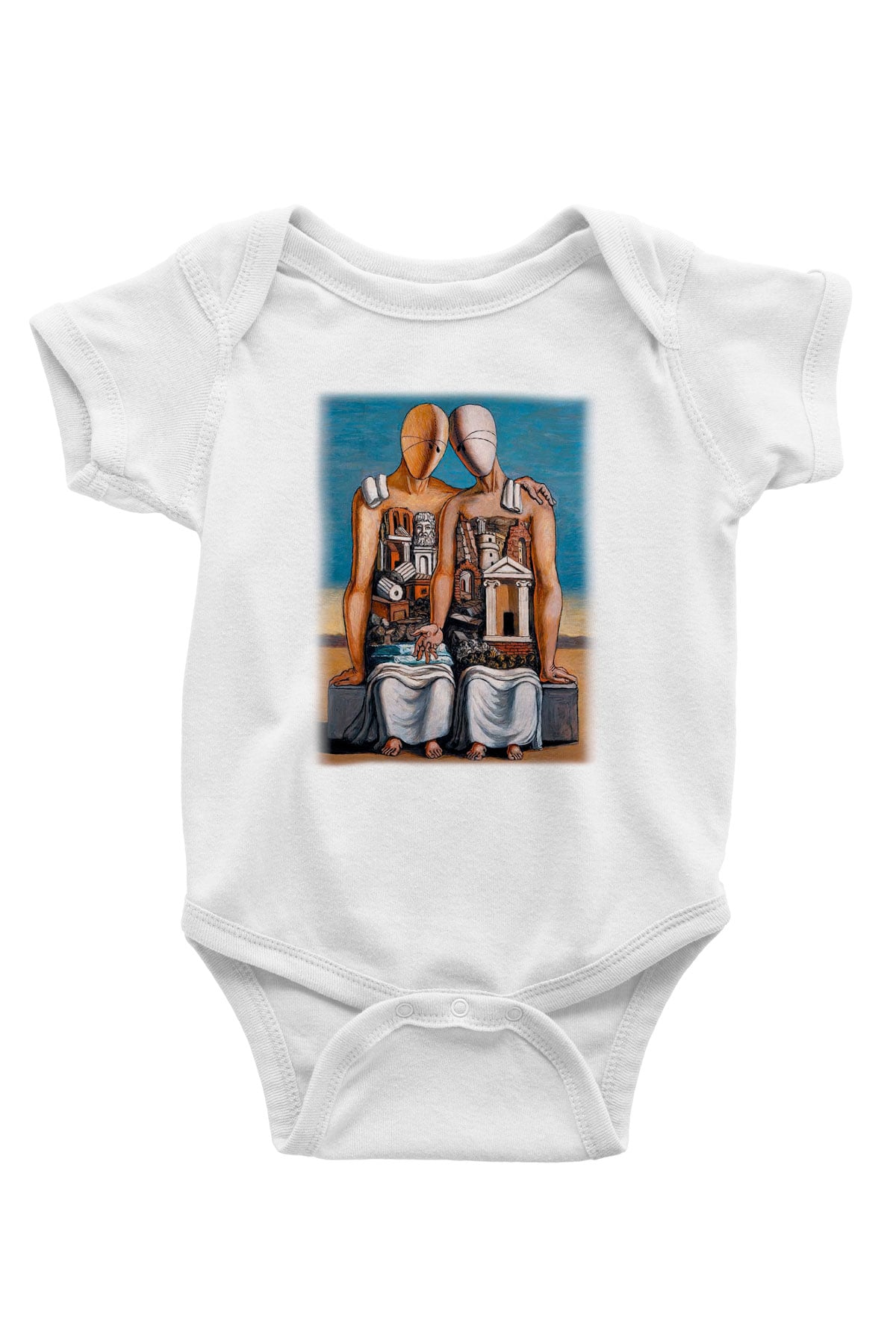 Arkeolog Baskılı Beyaz Unisex Bebek Body - Zıbın