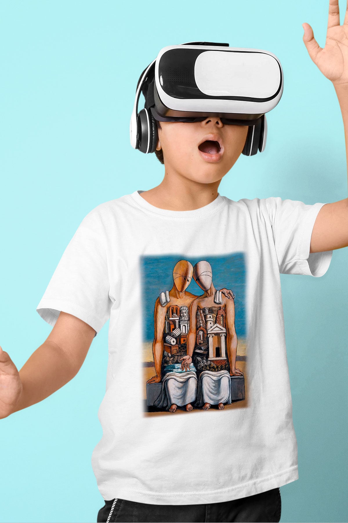 Arkeolog Baskılı Beyaz Unisex Çocuk Tişört