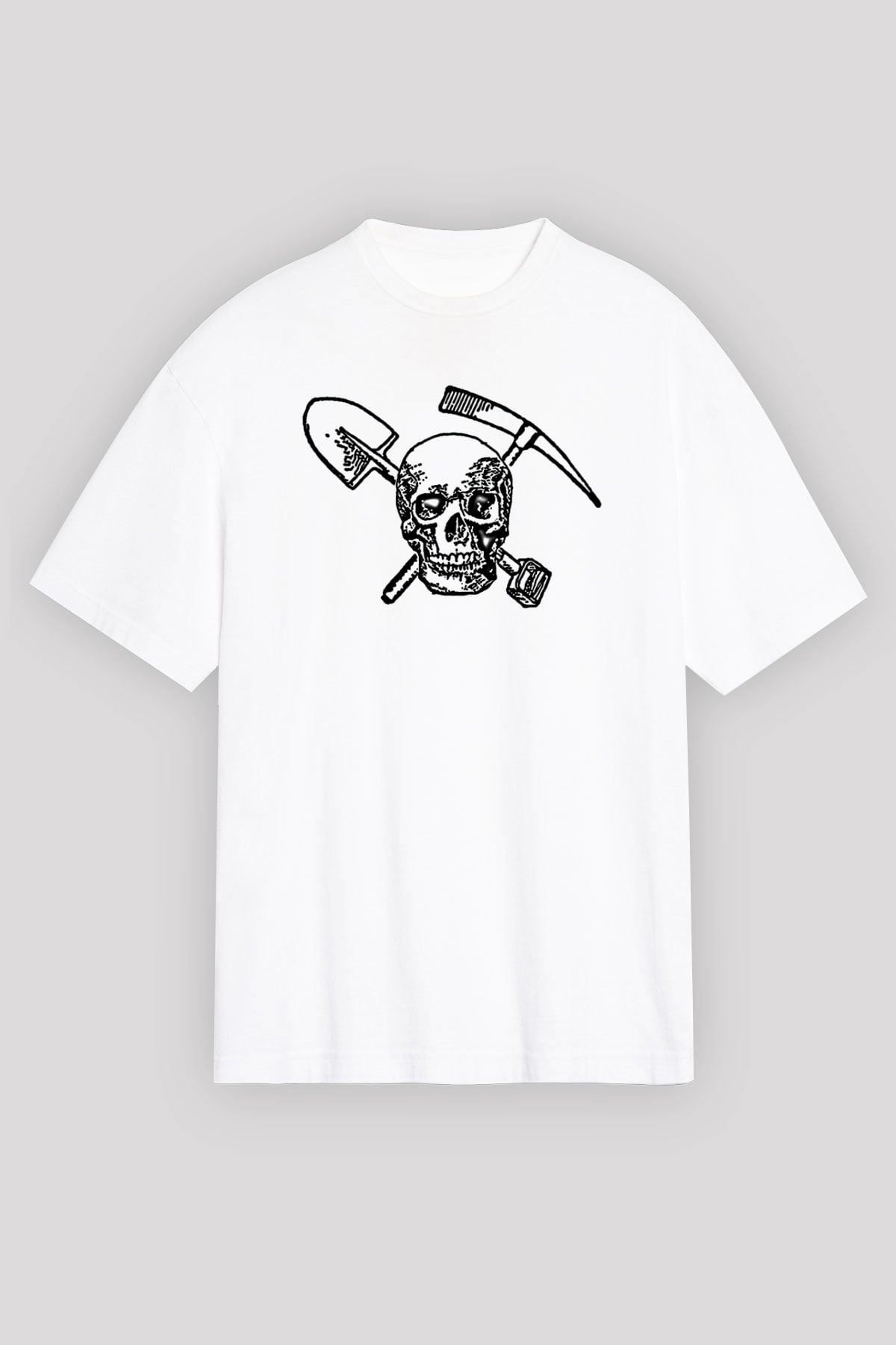 Arkeolog Beyaz Unisex Oversize Tişört T-Shirt