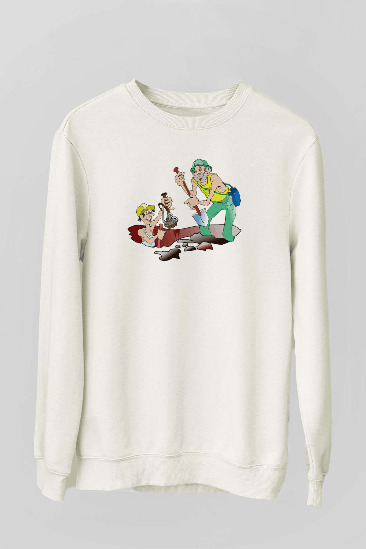 Arkeolog Beyaz Unisex Sweatshirt