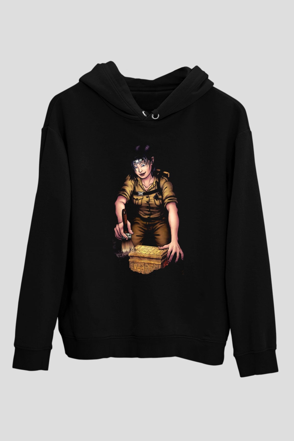 Arkeolog Siyah Unisex Kapşonlu Sweatshirt