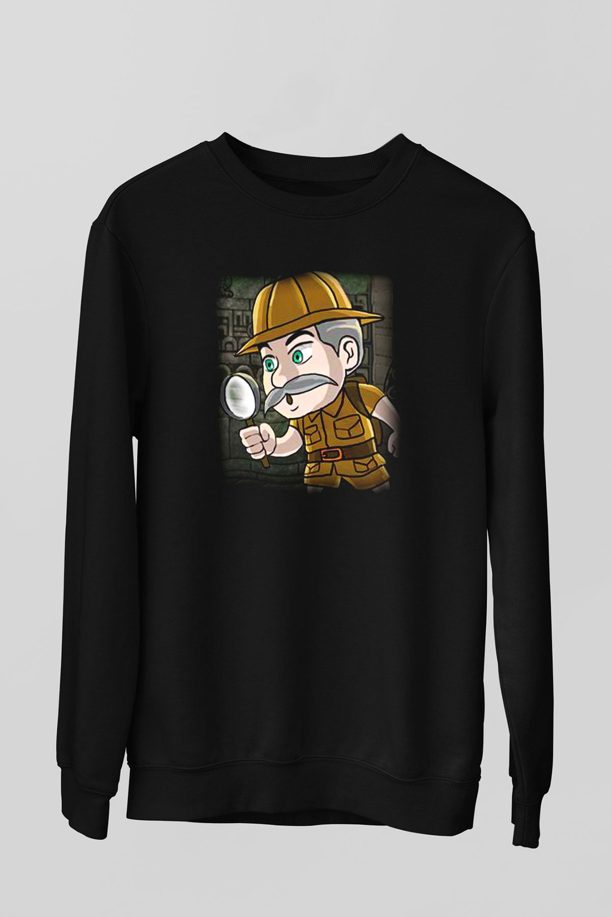 Arkeolog Siyah Unisex Sweatshirt