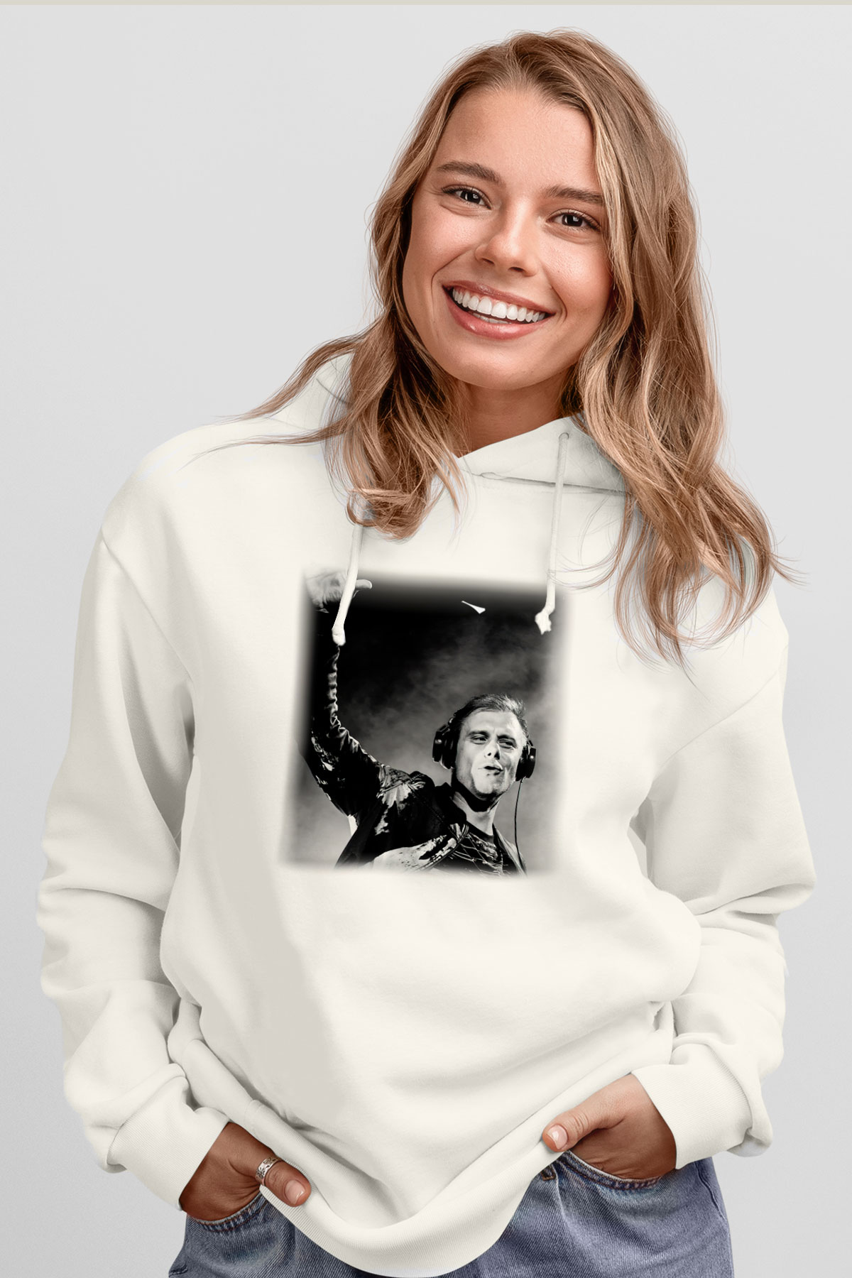 Armin Van Buuren Beyaz Unisex Kapşonlu Sweatshirt