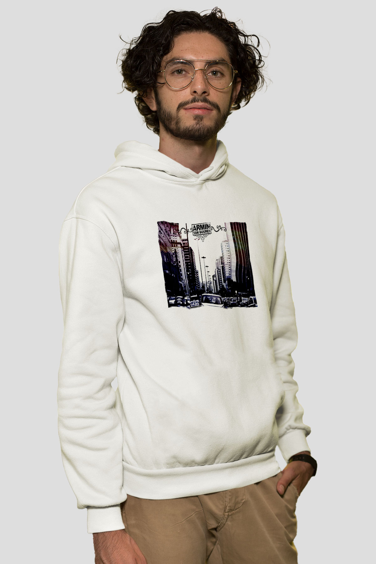 Armin Van Buuren Beyaz Unisex Kapüşonlu Sweatshirt