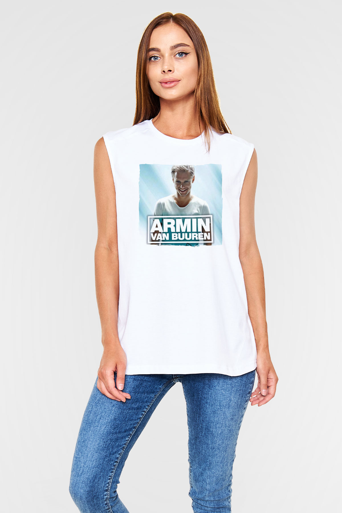 Armin Van Buuren Beyaz Unisex Kolsuz Tişört