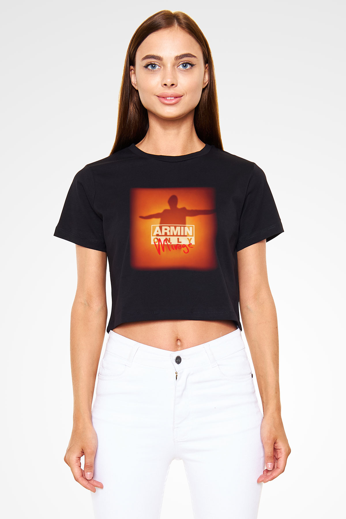 Armin Van Buuren Siyah Crop Top Tişört