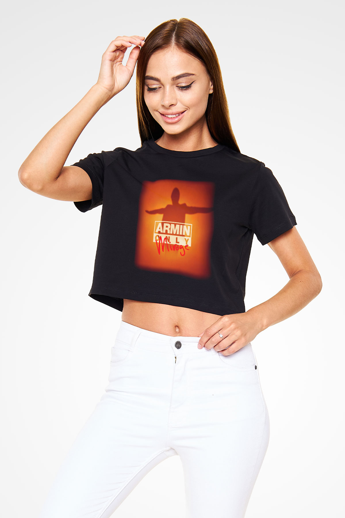 Armin Van Buuren Siyah Crop Top Tişört
