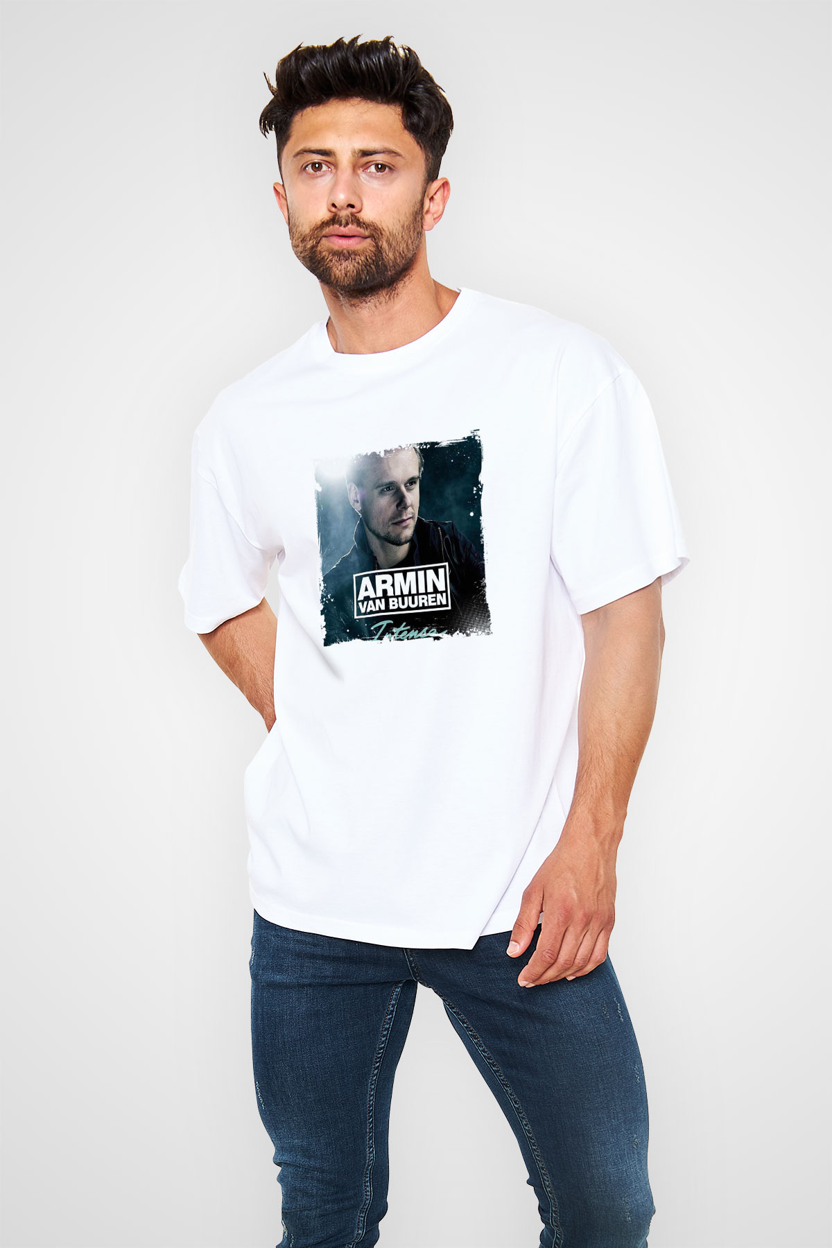 Armin Van BuurenBaskılı Beyaz Oversize Tişört