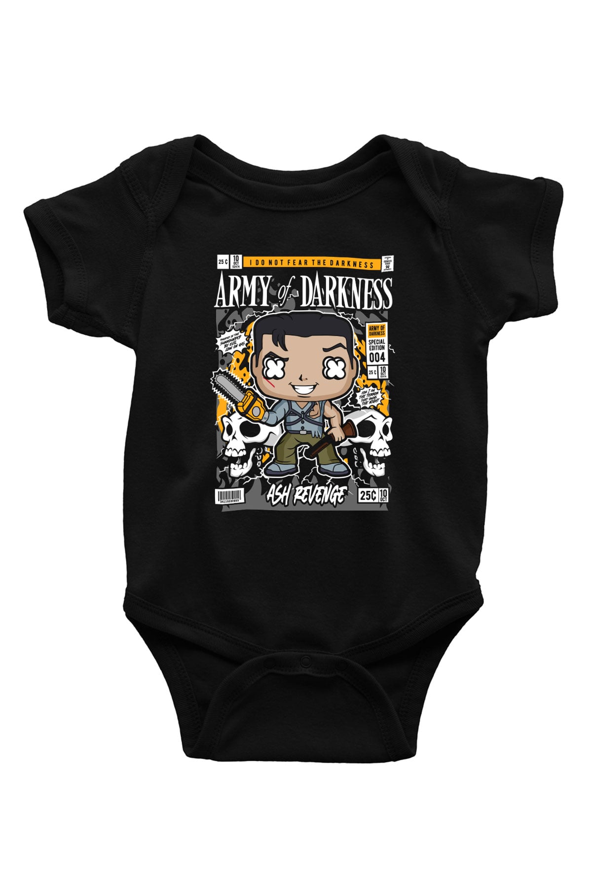 Army Of Darkness Baskılı Unisex Siyah Bebek Body - Zıbın