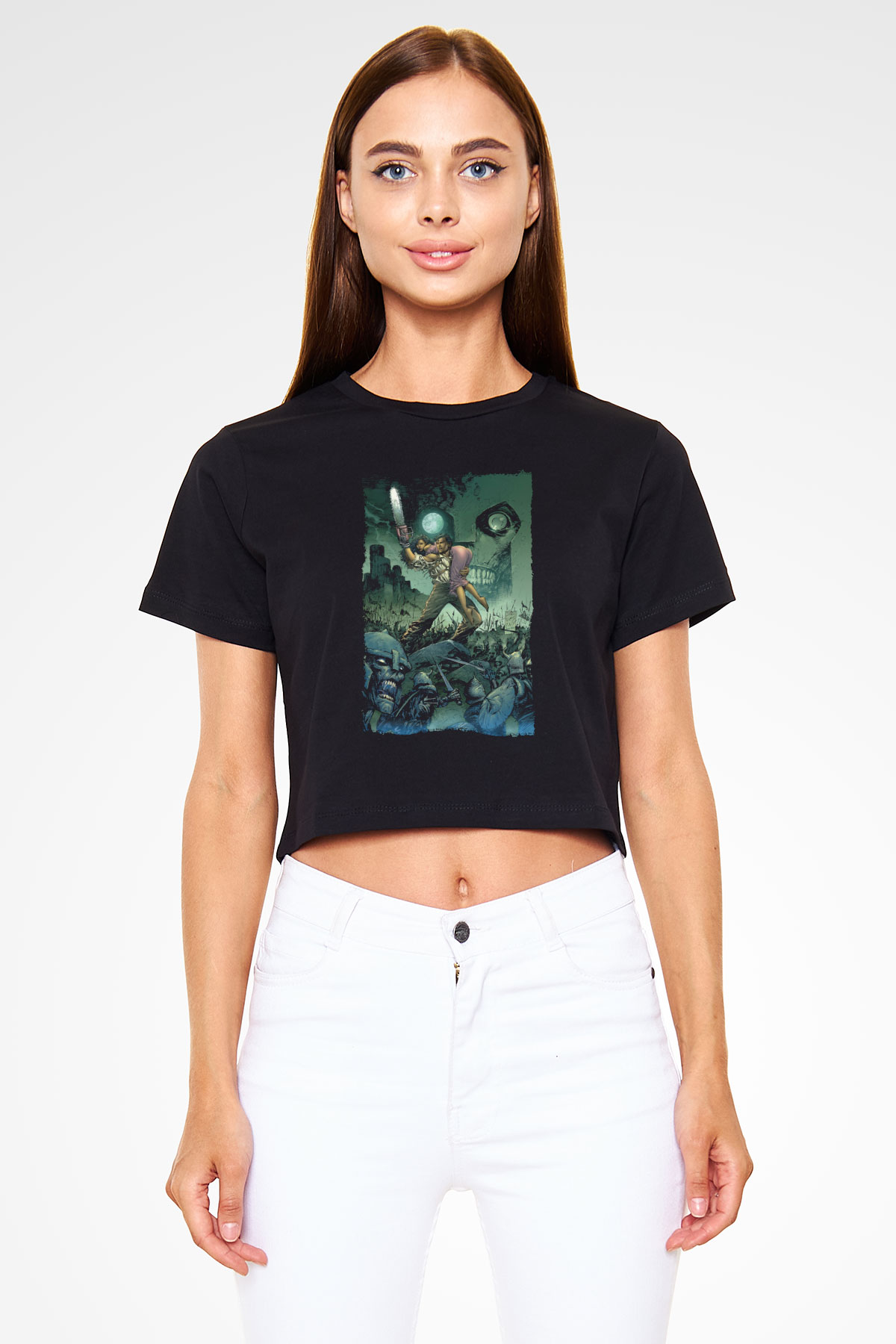 Army of Darkness Siyah   Crop Top Tişört