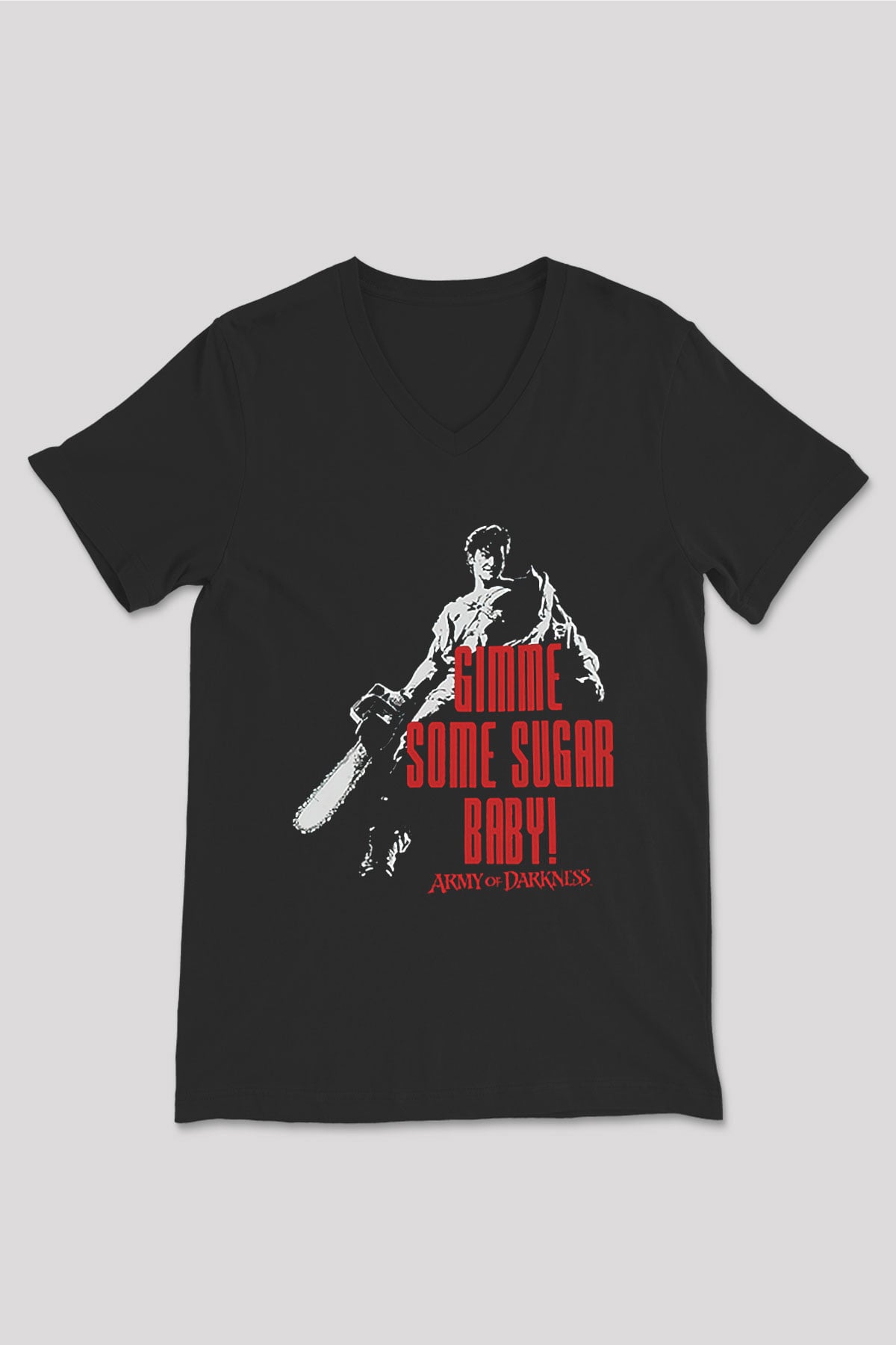 Army of Darkness Siyah Unisex  V Yaka Tişört