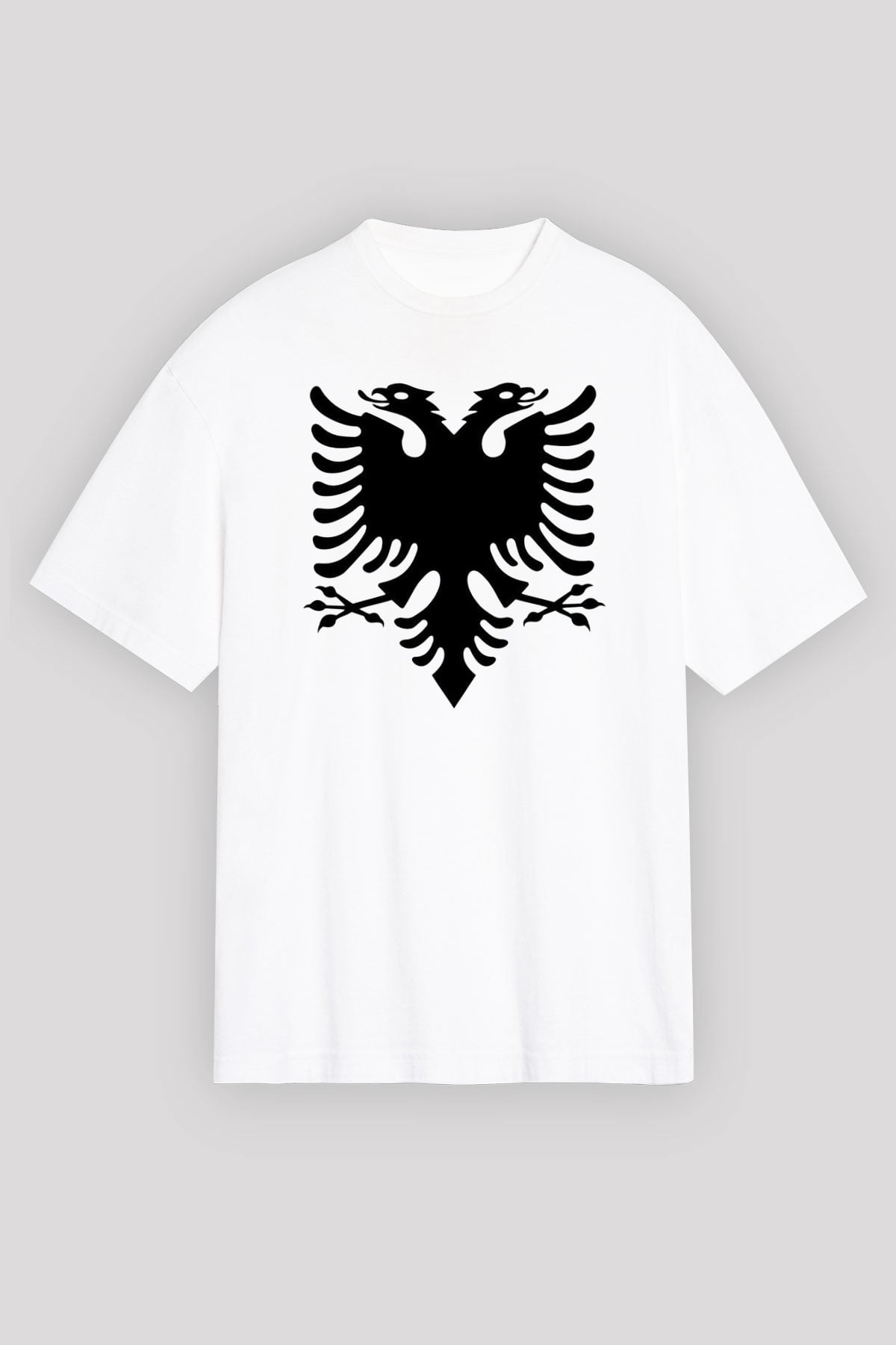 Arnavutluk Beyaz Unisex Oversize Tişört T-Shirt