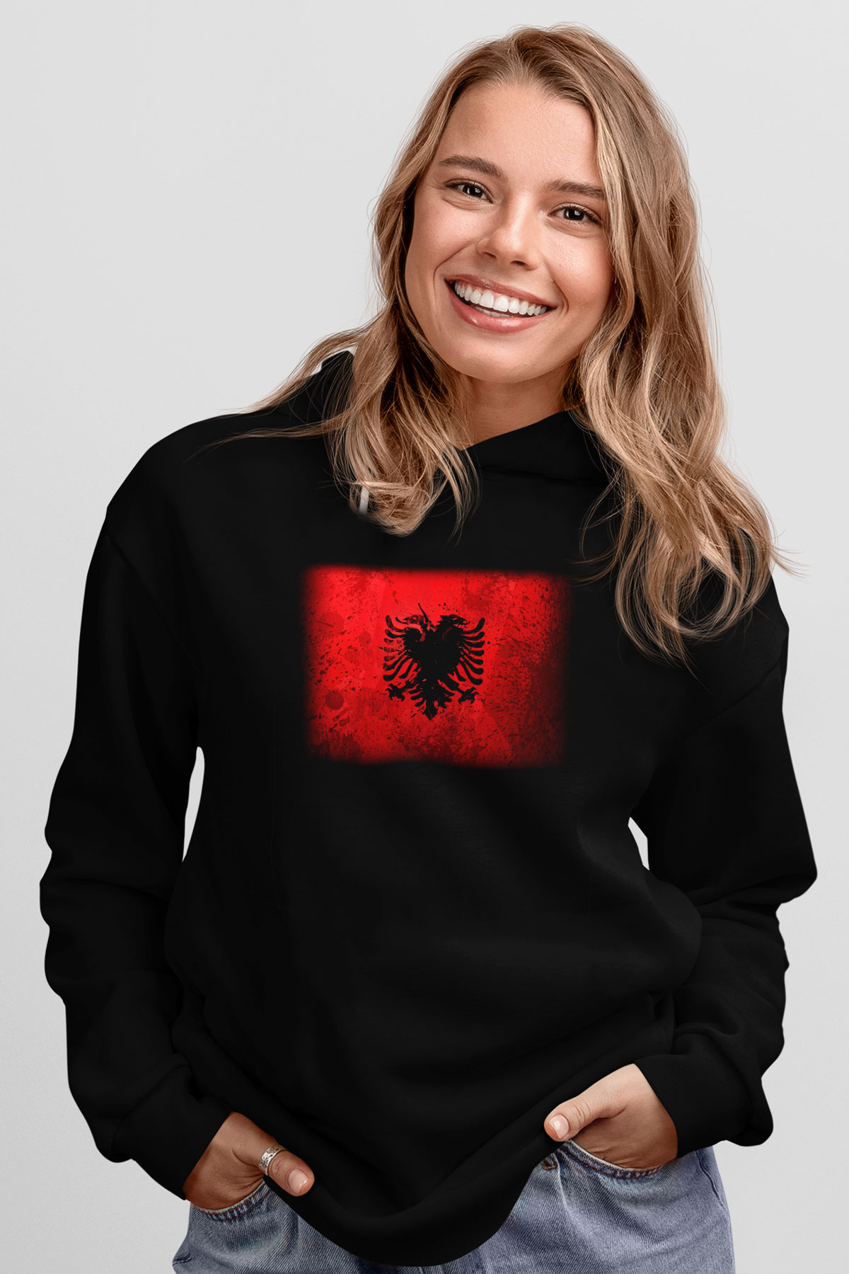Arnavutluk Siyah Unisex Hoodie