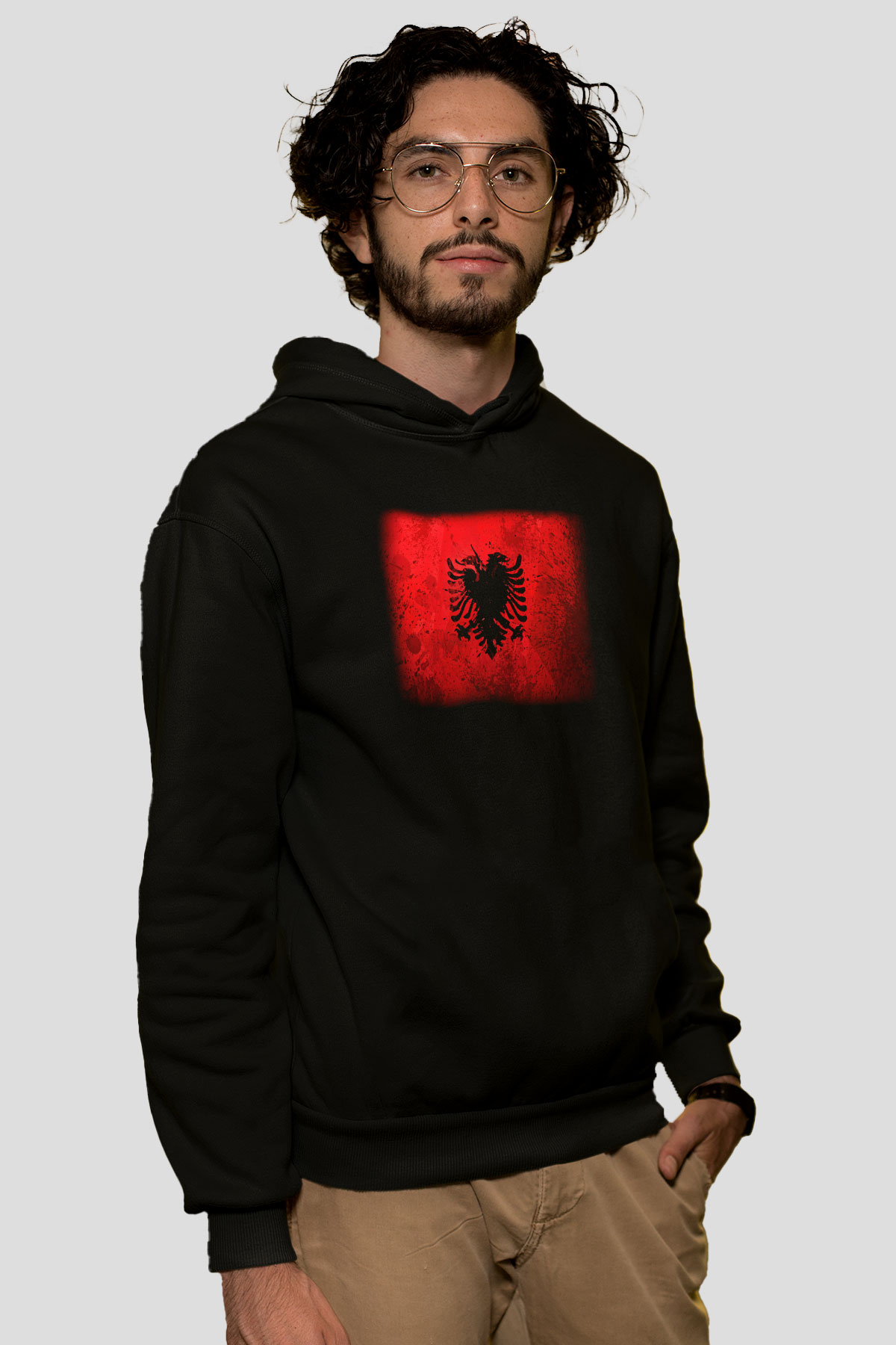 Arnavutluk Siyah Unisex Hoodie