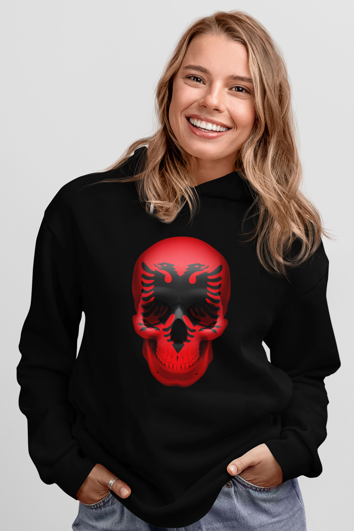 Arnavutluk Siyah Unisex Hoodie