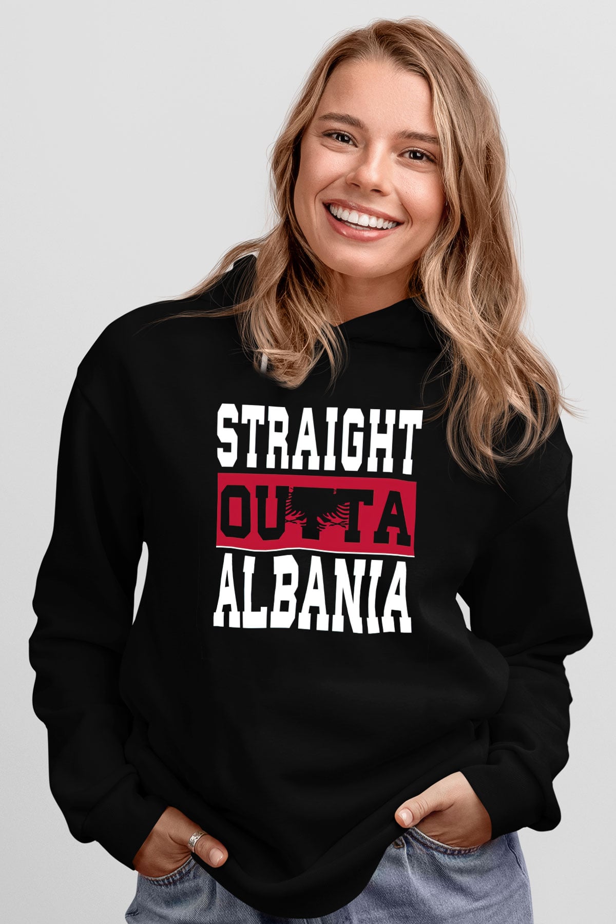 Arnavutluk Siyah Unisex Hoodie