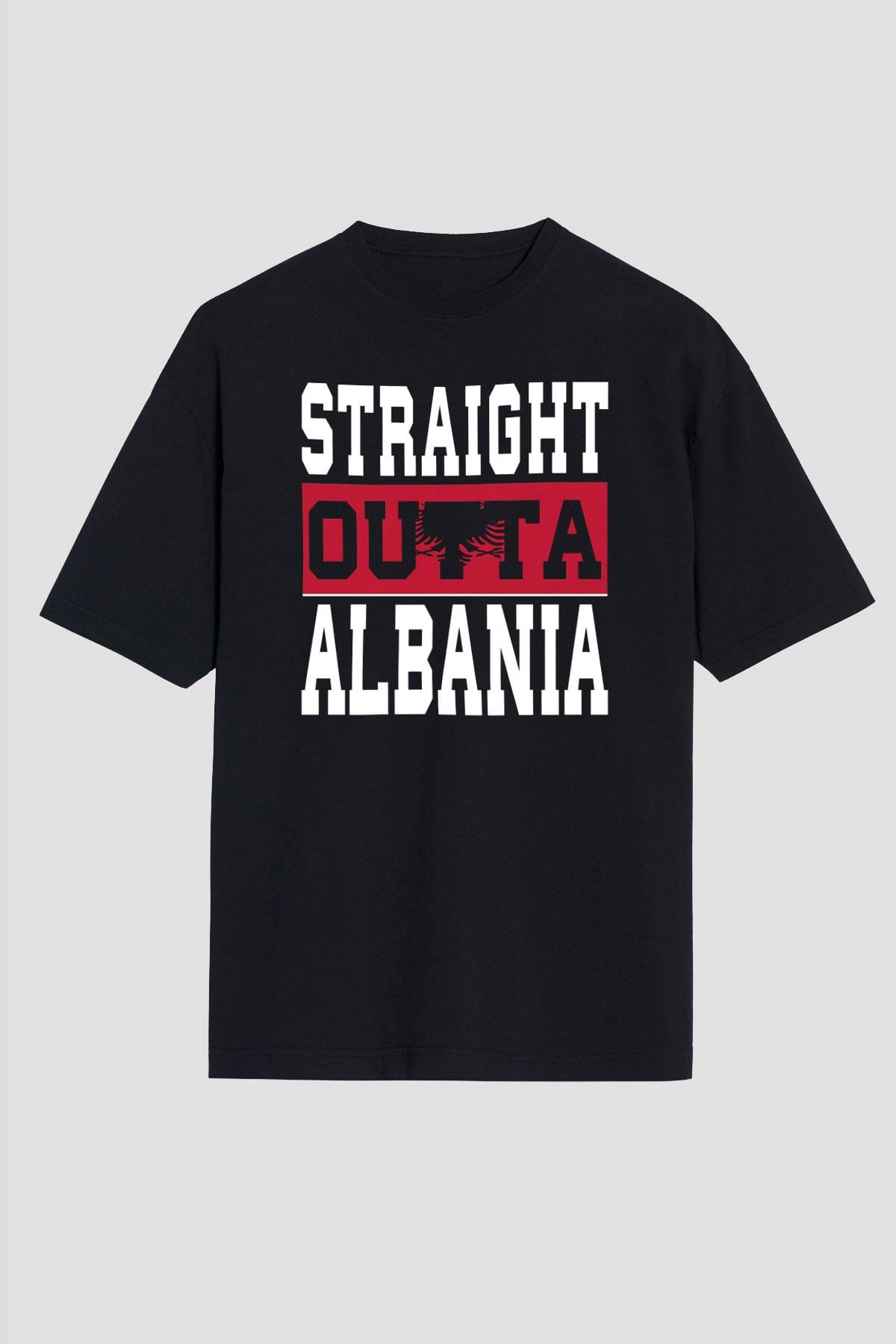 Arnavutluk Siyah Oversize Tişört Oversize T-shirt - TişörtFabrikası