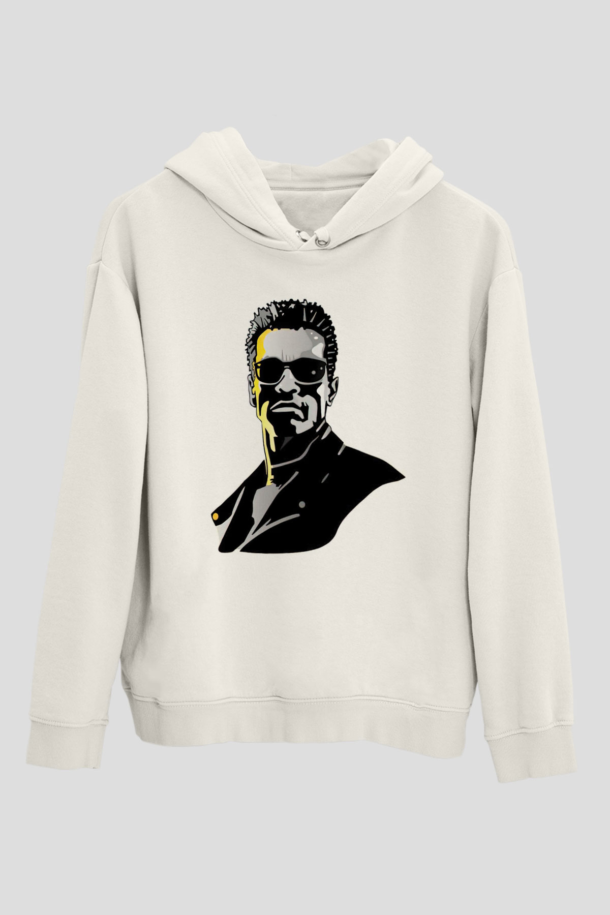 Arnold Schwarzenegger Beyaz Unisex Kapüşonlu Sweatshirt
