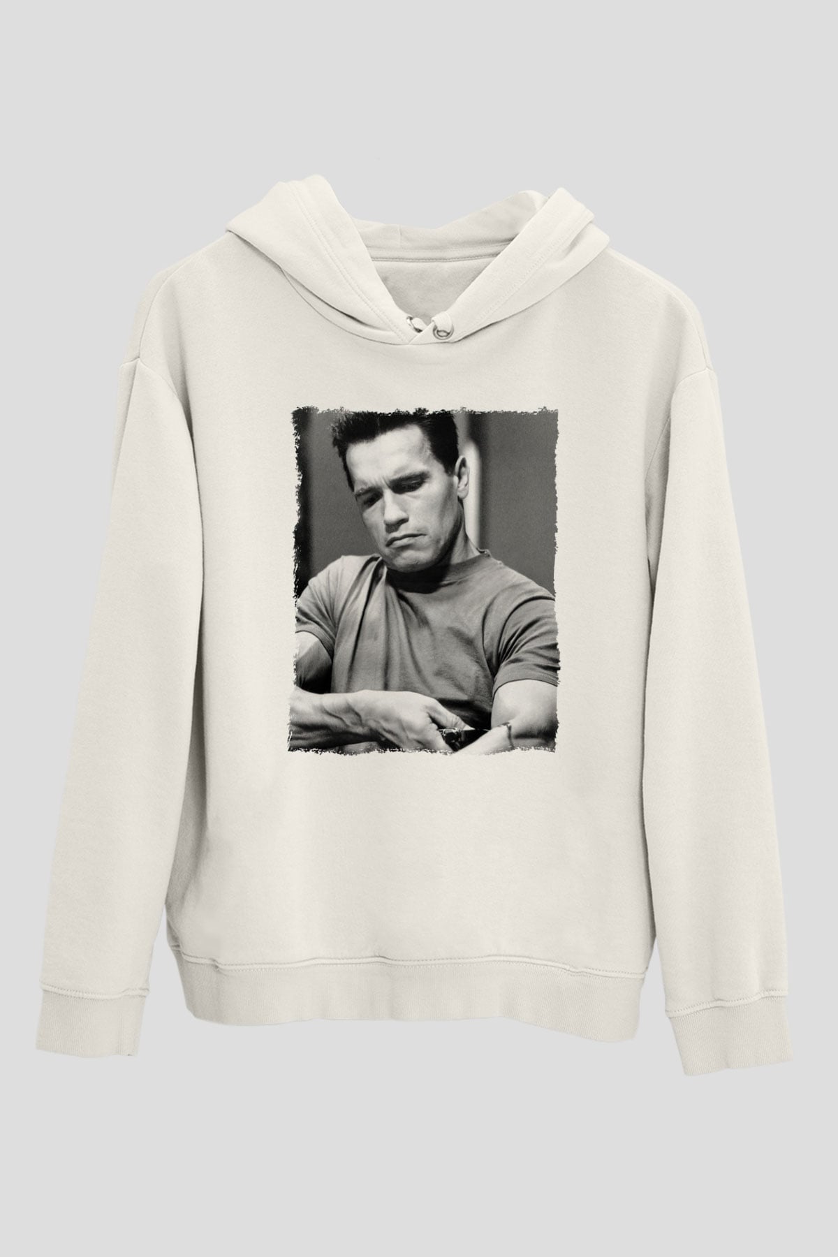 Arnold Schwarzenegger Beyaz Unisex Kapüşonlu Sweatshirt