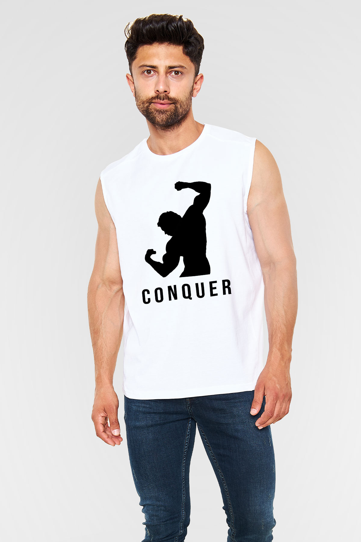 Arnold Schwarzenegger Beyaz Unisex Kolsuz Tişört