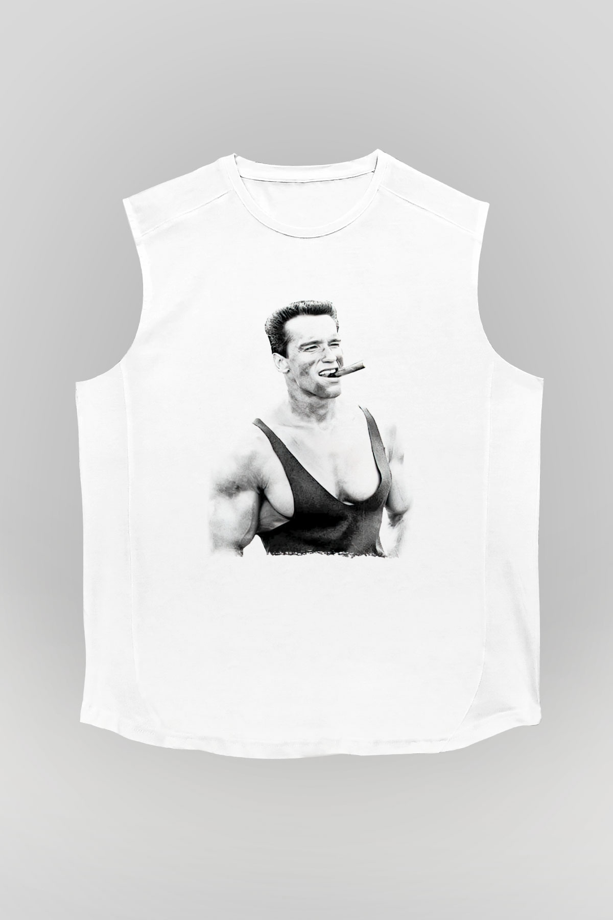 Arnold Schwarzenegger Beyaz Unisex Kolsuz Tişört
