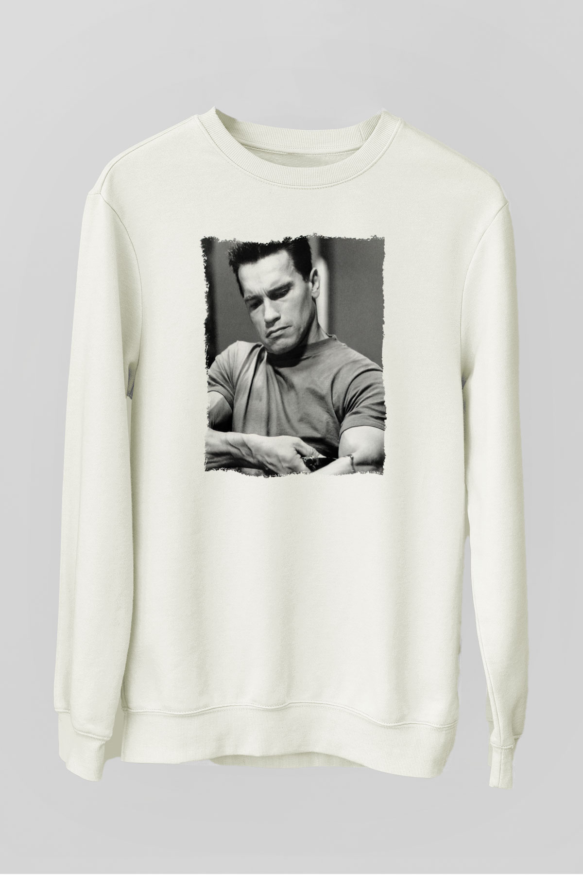 Arnold Schwarzenegger Beyaz Unisex Sweatshirt