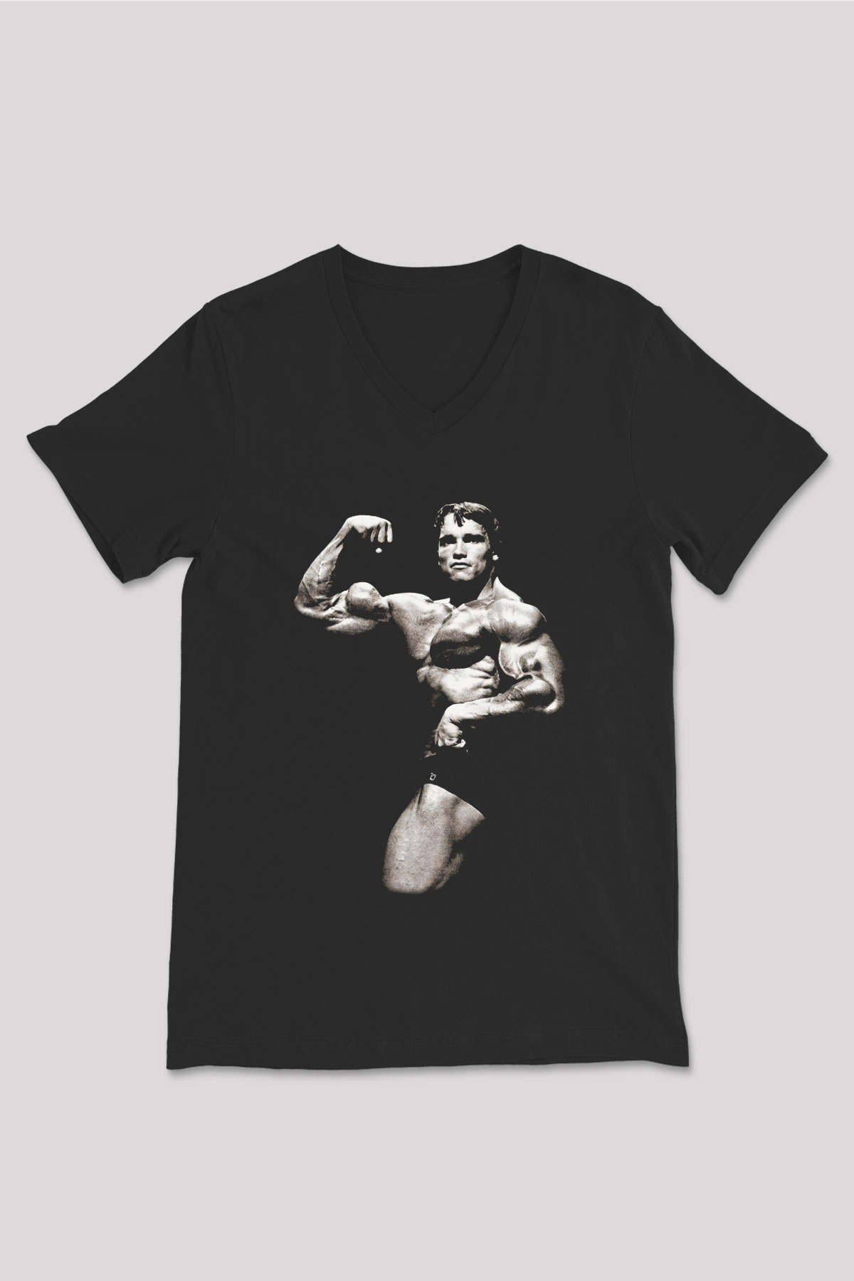 Arnold Schwarzenegger Siyah Unisex V Yaka Tişört T-Shirt
