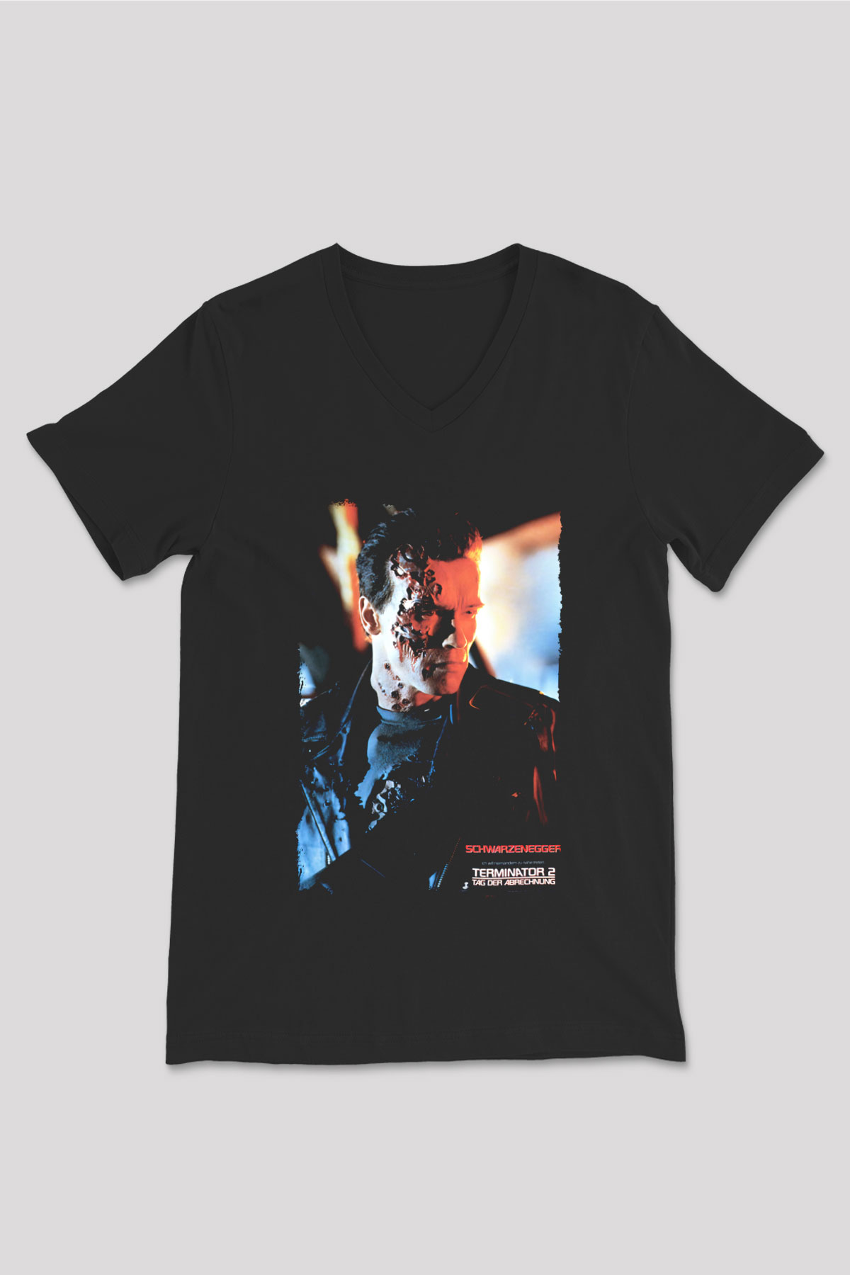 Arnold Schwarzenegger Siyah Unisex V Yaka Tişört