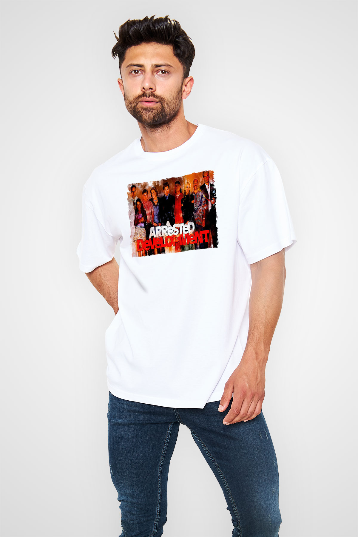 Arrested Development Beyaz Oversize Tişört Oversize T-shirt