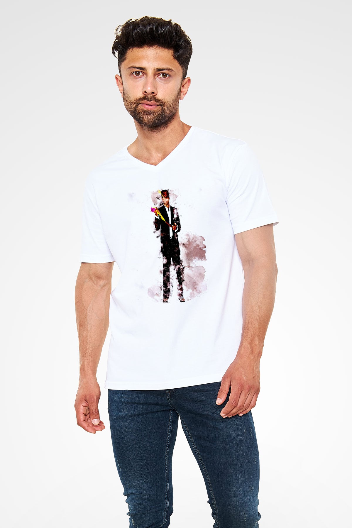 Arrested Development Beyaz Unisex V Yaka Tişört