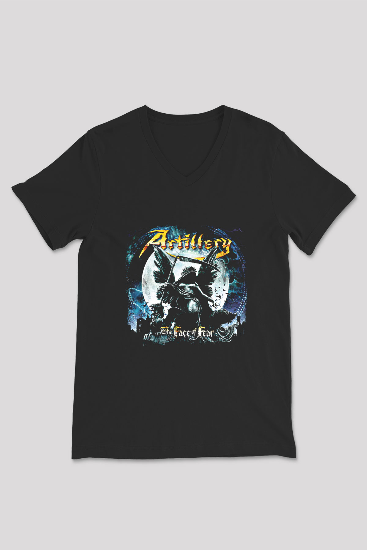 Artillery Baskılı Unisex Siyah V Yaka Tişört