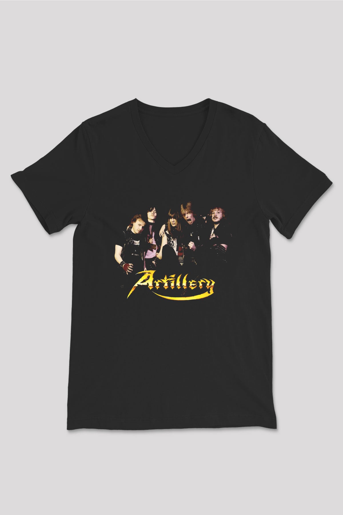 Artillery Siyah Unisex V Yaka Tişört T-Shirt