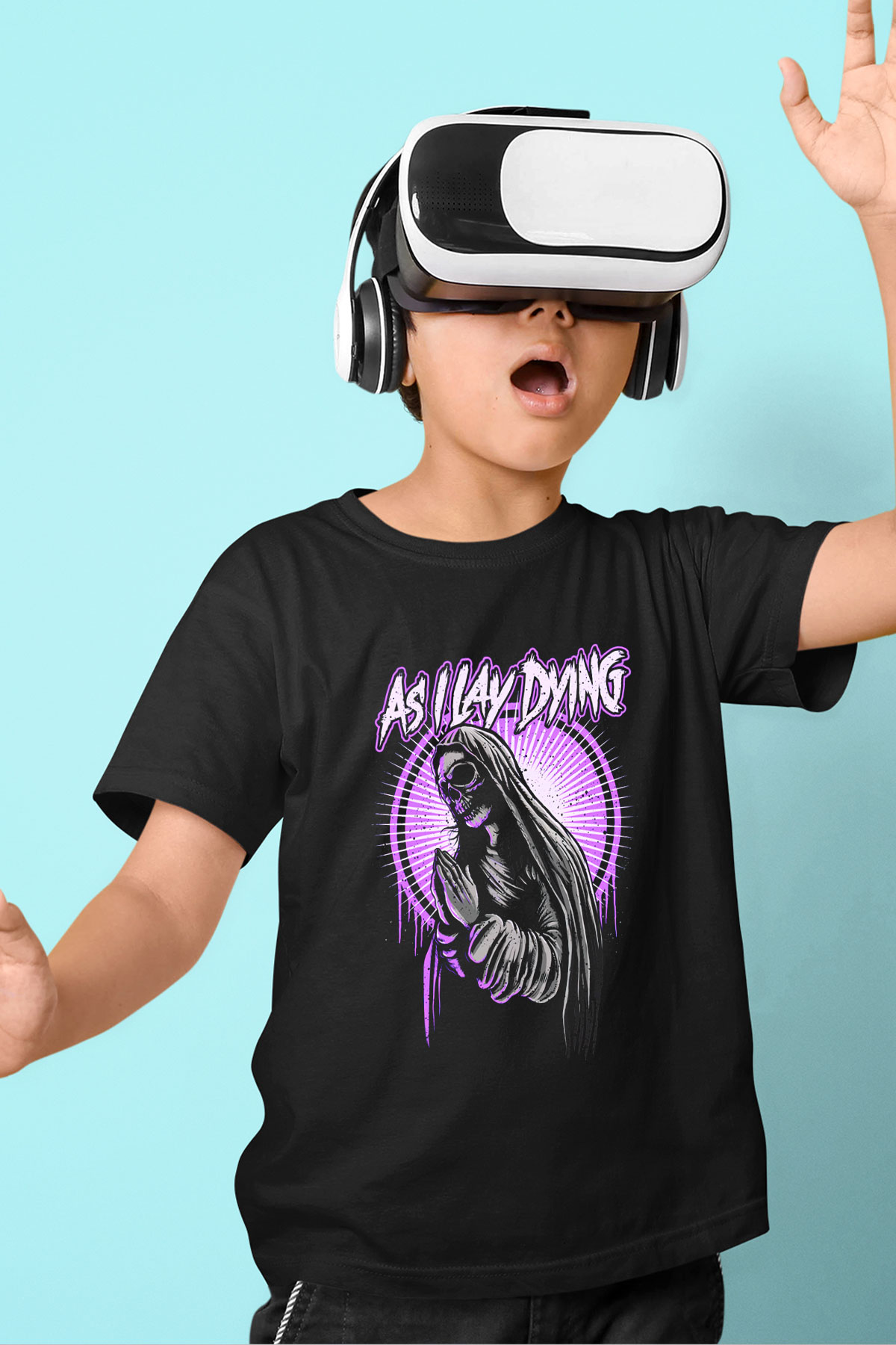 As I Lay Dying Baskılı Siyah Unisex Çocuk Tişört
