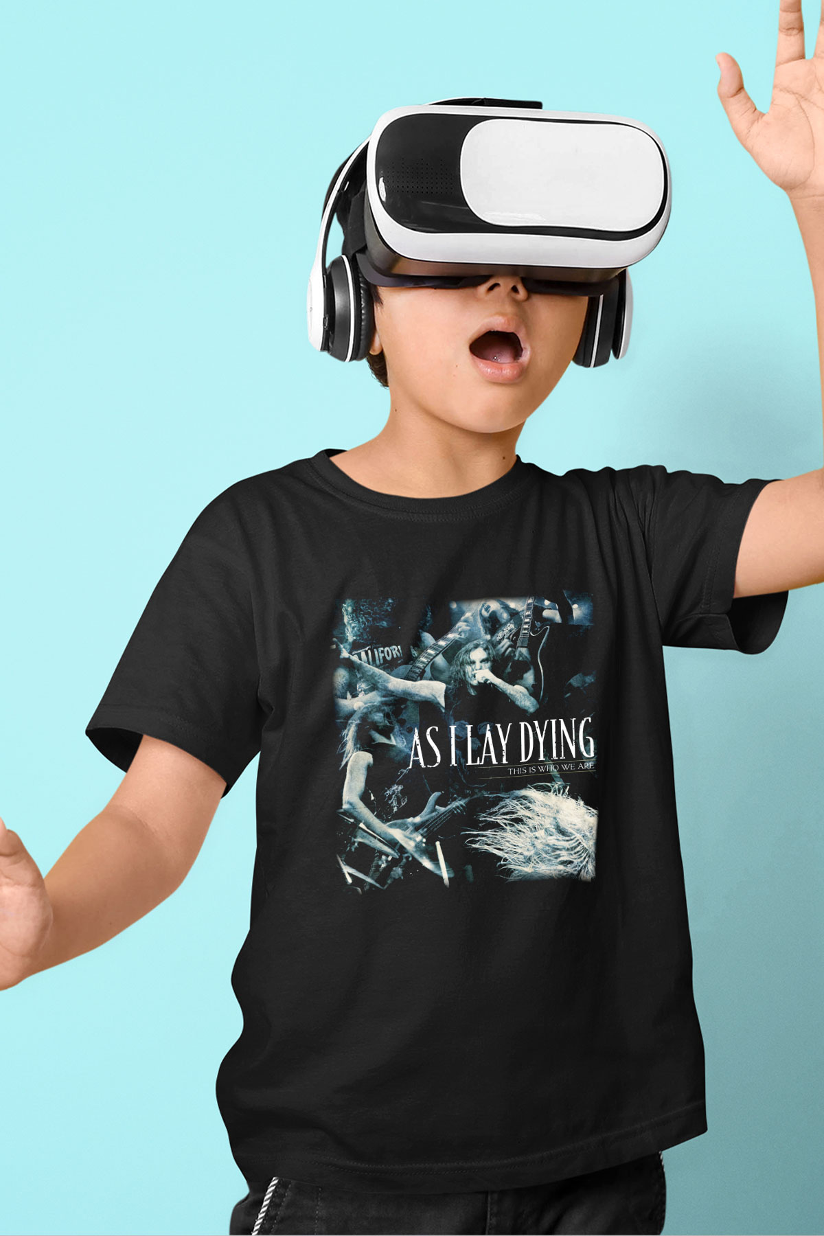 As I Lay Dying Baskılı Siyah Unisex Çocuk Tişört