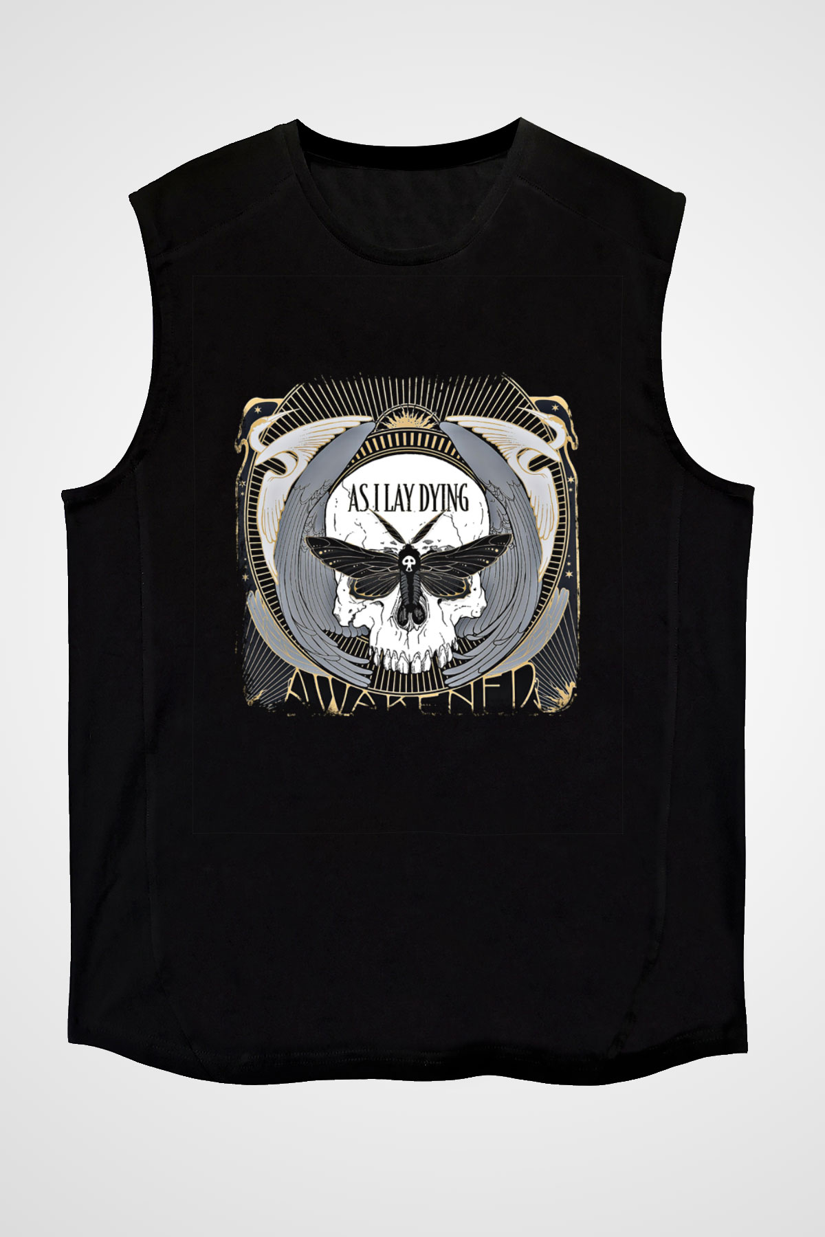 As I Lay Dying Baskılı Unisex Siyah Kolsuz Tişört