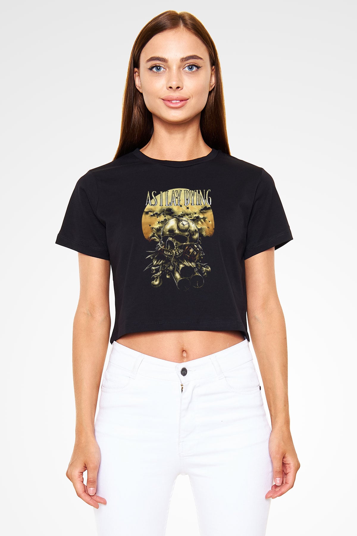 As I Lay Dying Siyah  Crop Top Tişört