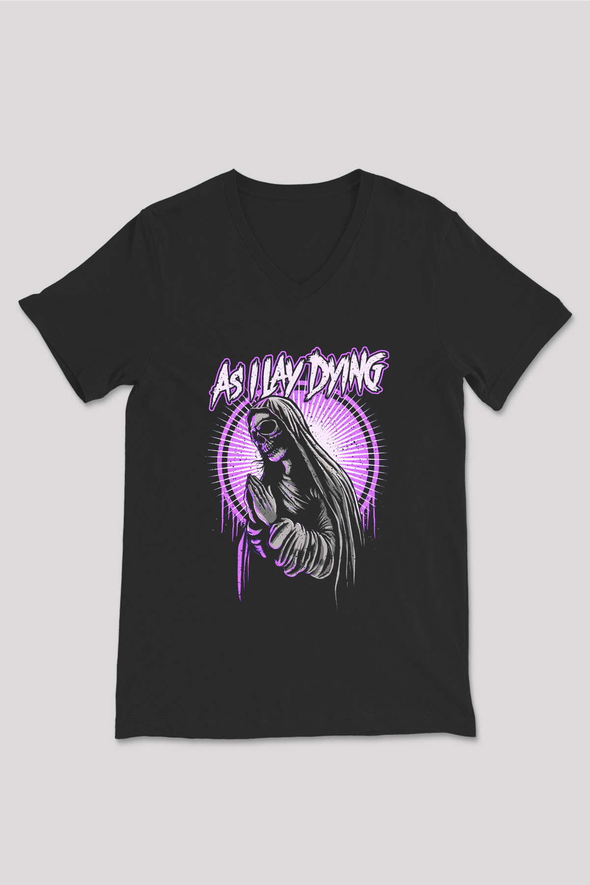 As I Lay Dying Siyah Unisex V Yaka Tişört T-Shirt