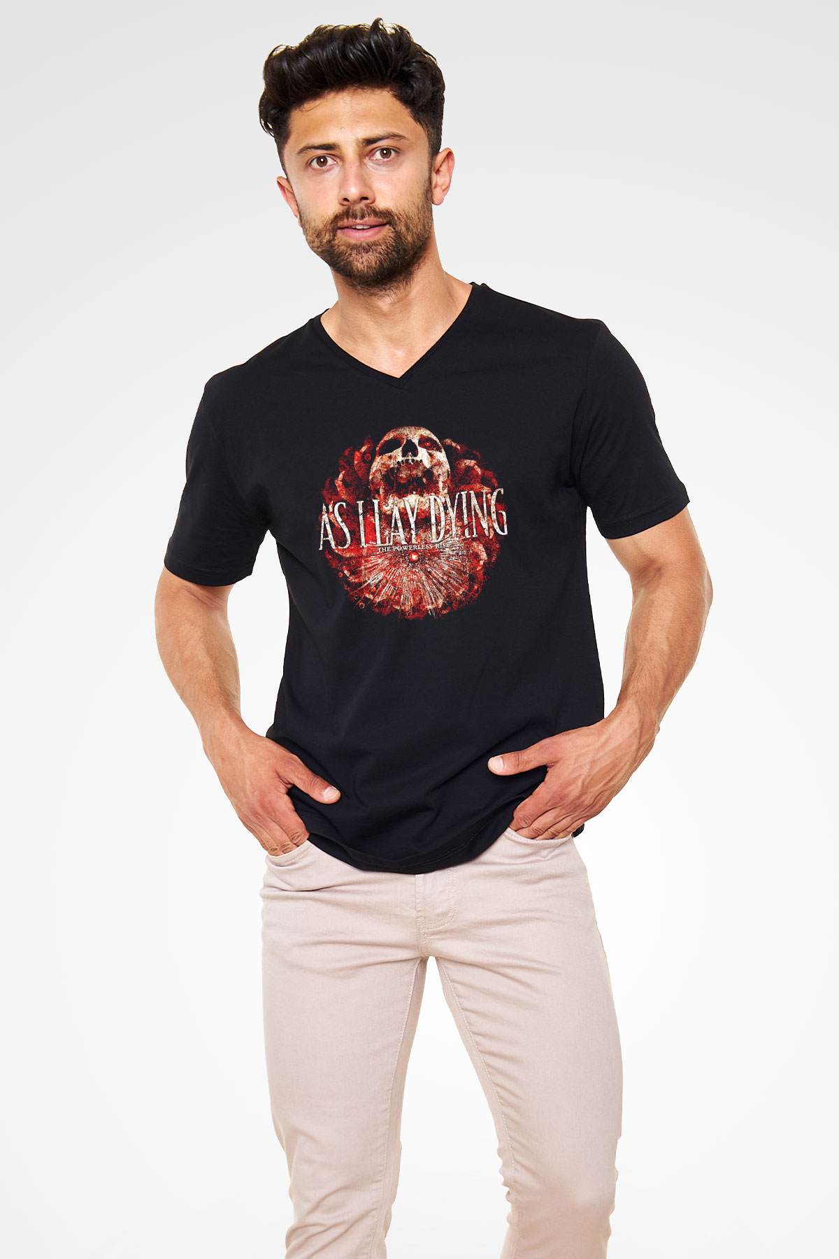 As I Lay Dying Siyah Unisex V Yaka Tişört T-Shirt
