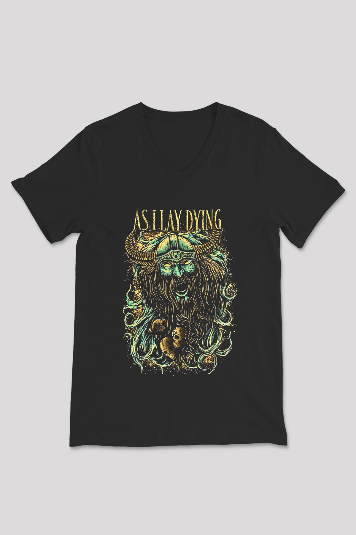 As I Lay Dying Siyah Unisex V Yaka Tişört T-Shirt