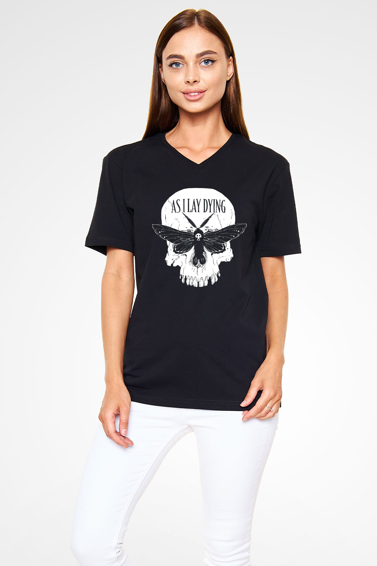 As I Lay Dying Siyah Unisex V Yaka Tişört T-Shirt