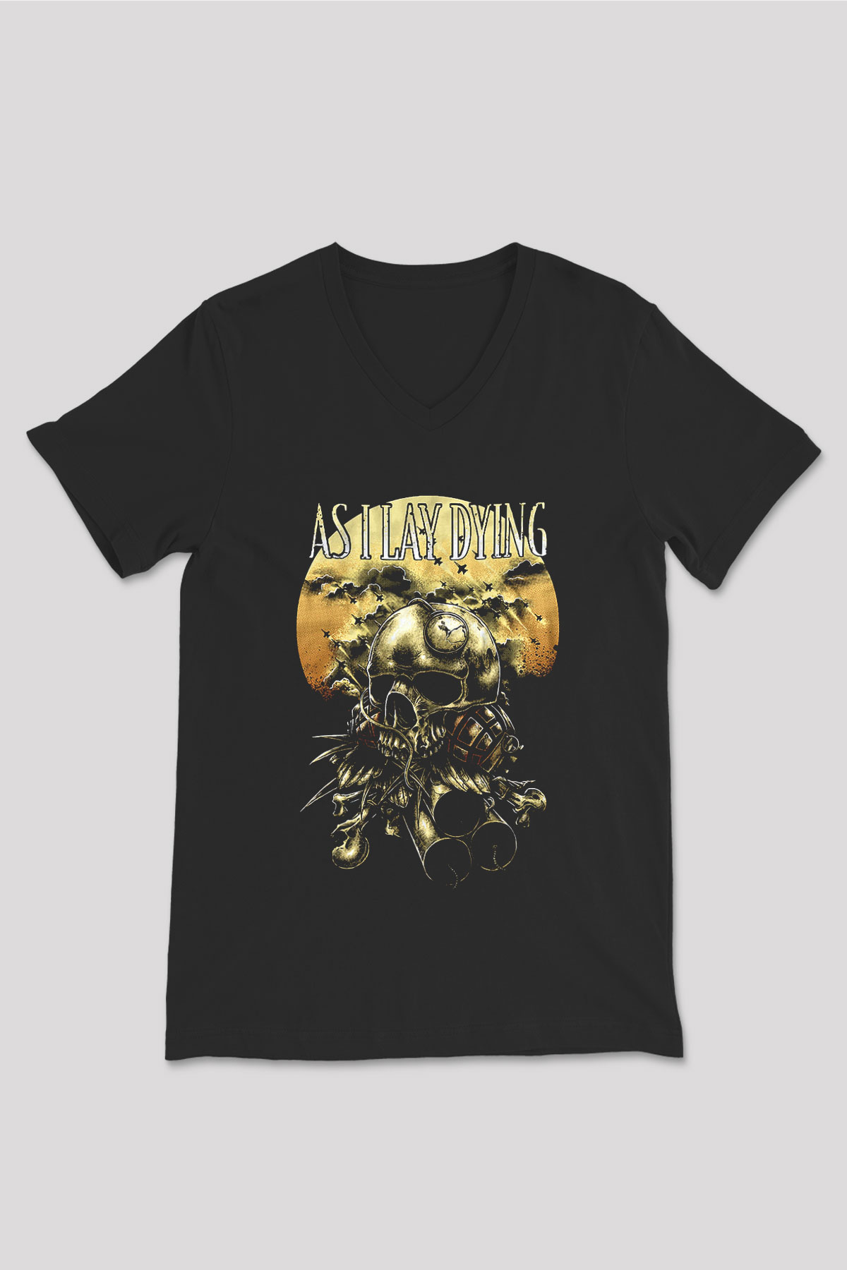 As I Lay Dying Siyah Unisex V Yaka Tişört