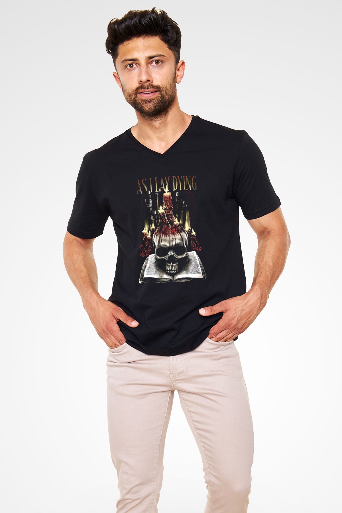 As I Lay Dying Siyah Unisex V Yaka Tişört