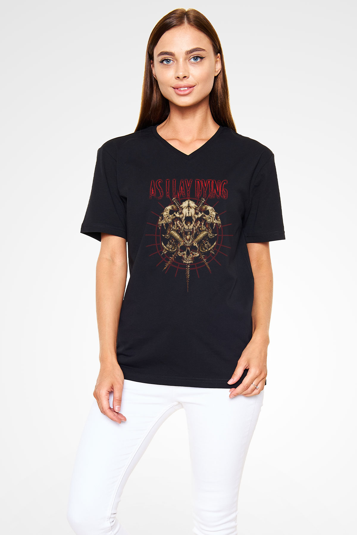 As I Lay Dying Siyah Unisex V Yaka Tişört