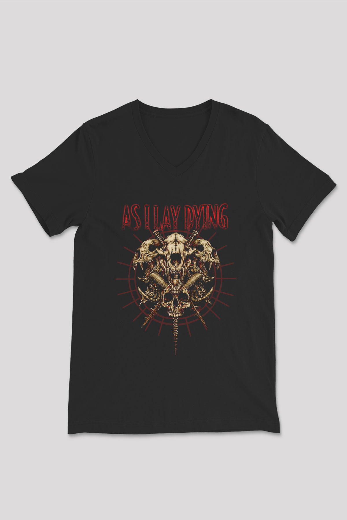 As I Lay Dying Siyah Unisex V Yaka Tişört