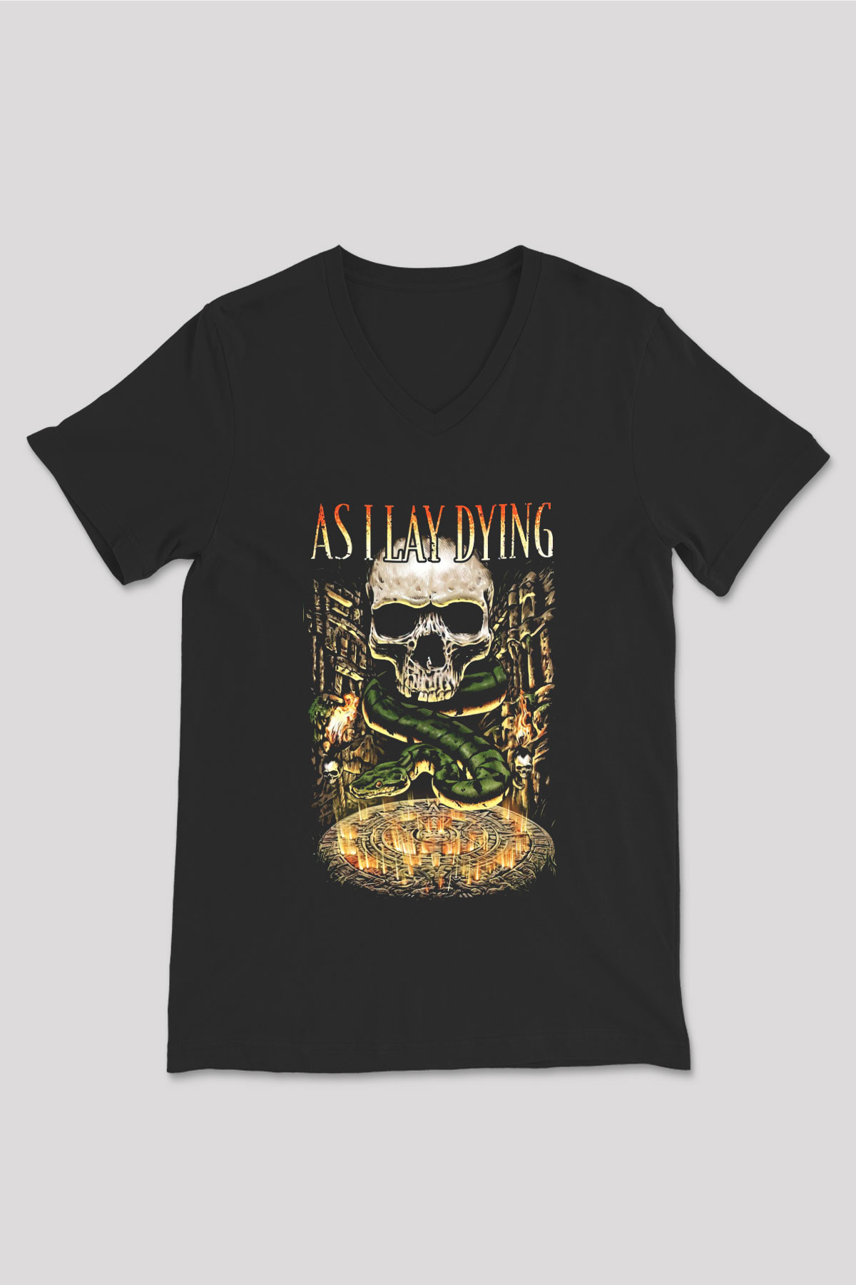 As I Lay Dying Siyah Unisex V Yaka Tişört T-Shirt