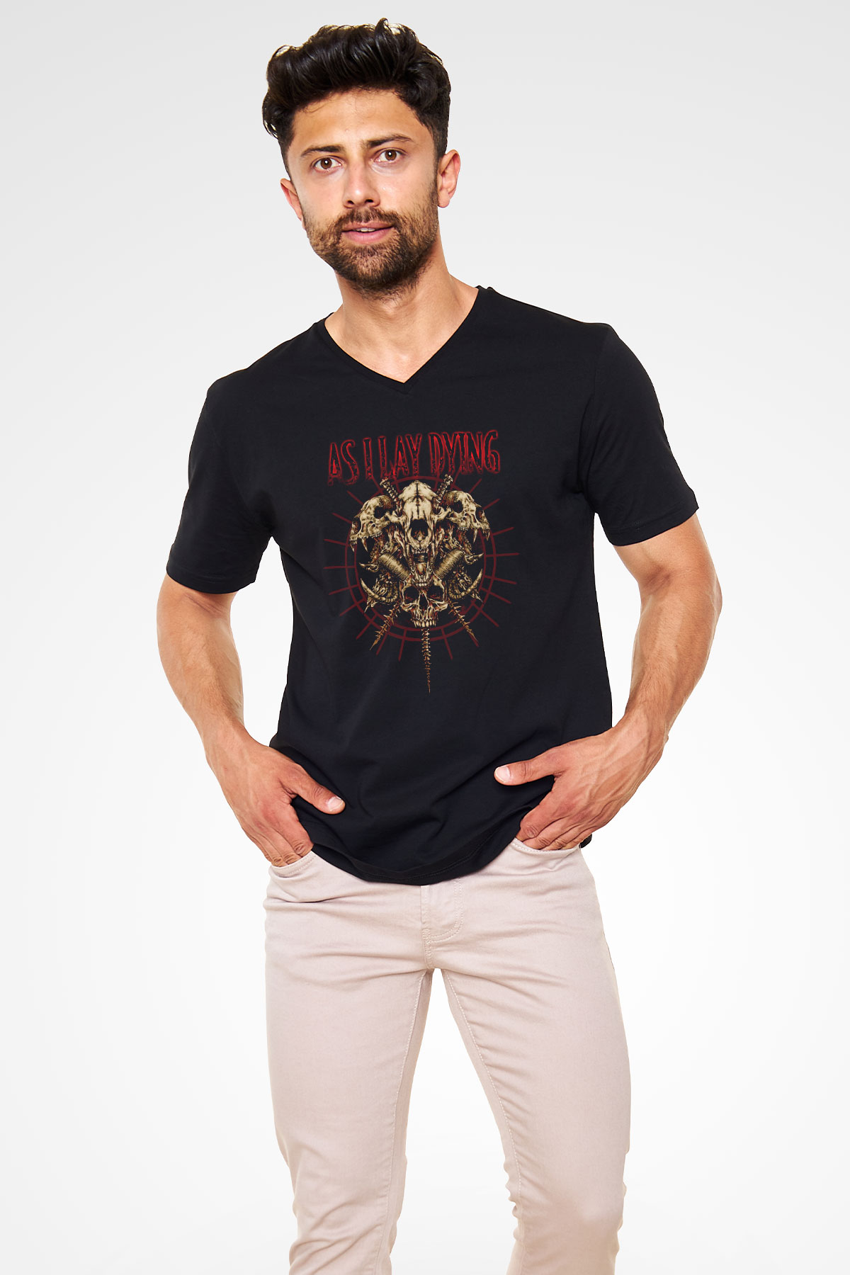 As I Lay Dying Siyah Unisex V Yaka Tişört