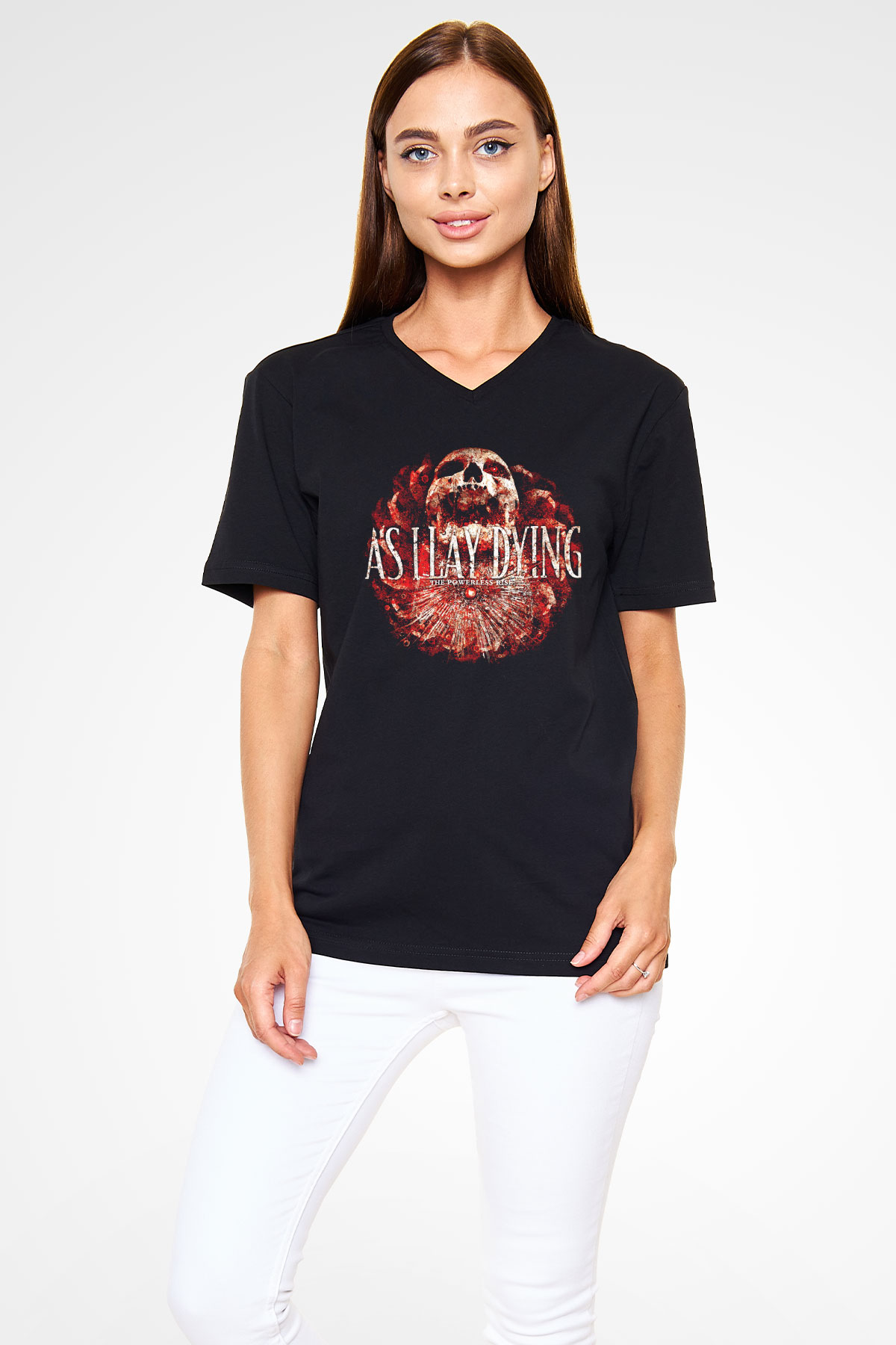 As I Lay Dying Siyah Unisex V Yaka Tişört T-Shirt