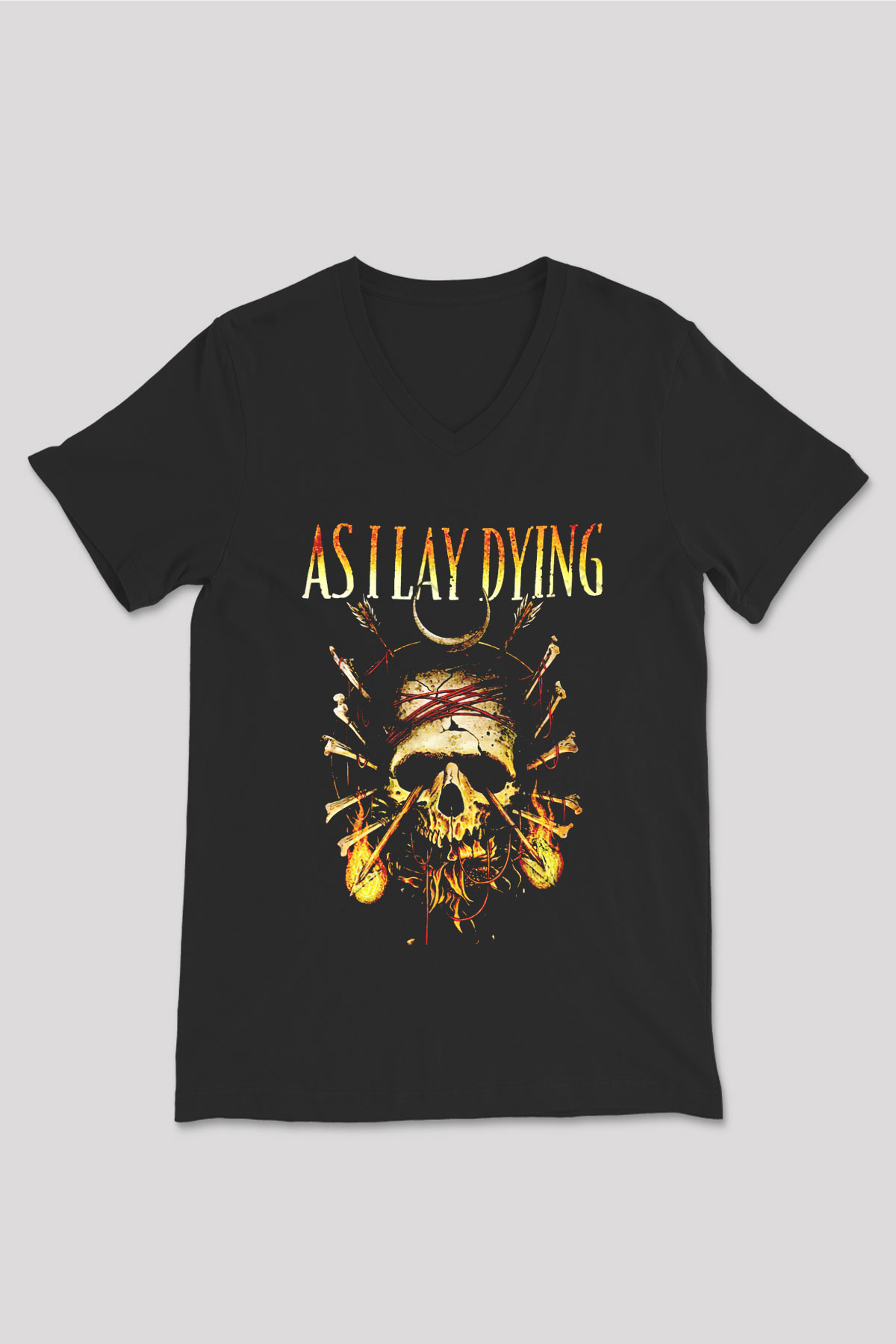 As I Lay Dying Siyah Unisex V Yaka Tişört